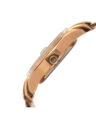 Womens Round Rose-Gold Luxury Status Swarovski Crystal Bracelet Watch