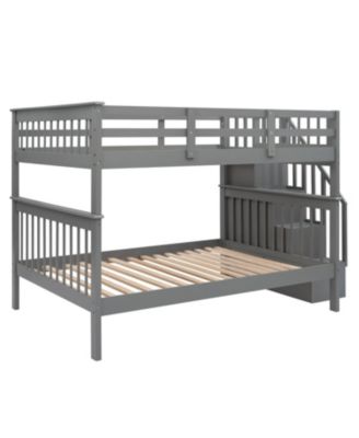 Full-Over-Full Bunk Bed with Storage & Guard Rail
