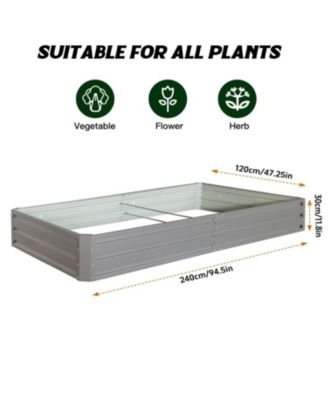 Metal Garden Bed Planter Box (2-Pack) - Grey