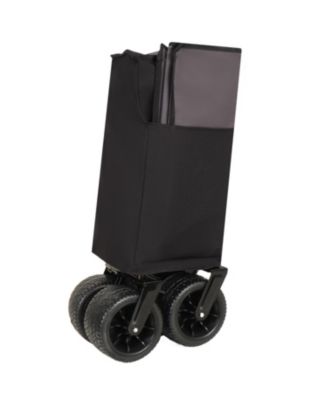 Folding Wagon Cart - Heavy Duty, All-Terrain, Black/Gray