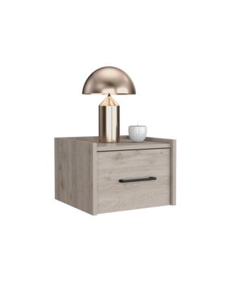 Modern One-Drawer Faux Wood Floating Nightstand – Space-Saving Design