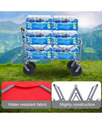 Collapsible Wagon Cart with Wheels & Drink Holders
