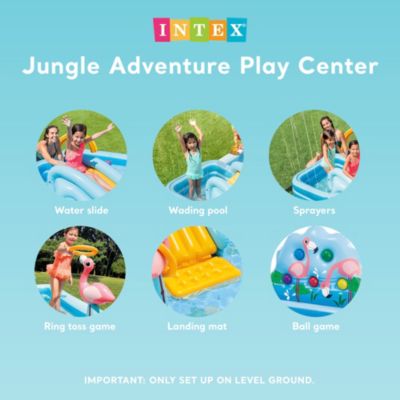 96" x 78" x 28" Inflatable Jungle Adventure Play Center Spray Kiddie Pool