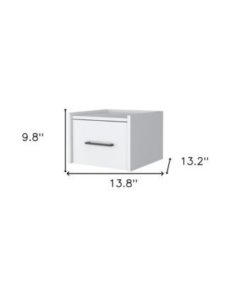 Floating Nightstand with One Drawer in Faux Wood – Space-Saving Storage Solution