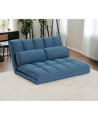 Convertible Futon Loveseat with Sleeper Function and Toss Pillows