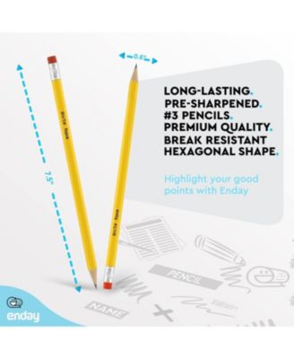 Presharpened #2 Pencils - 12 Count, Wood-Cased Yellow Sharpened Pencils with Latex-Free Eraser, Long-Lasting Durable for School, Office and Classroom Supplies