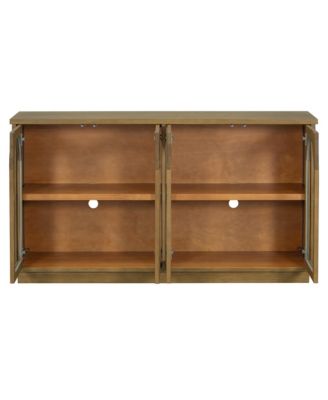 Large Storage Buffet Cabinet with Glass Doors (Pine)
