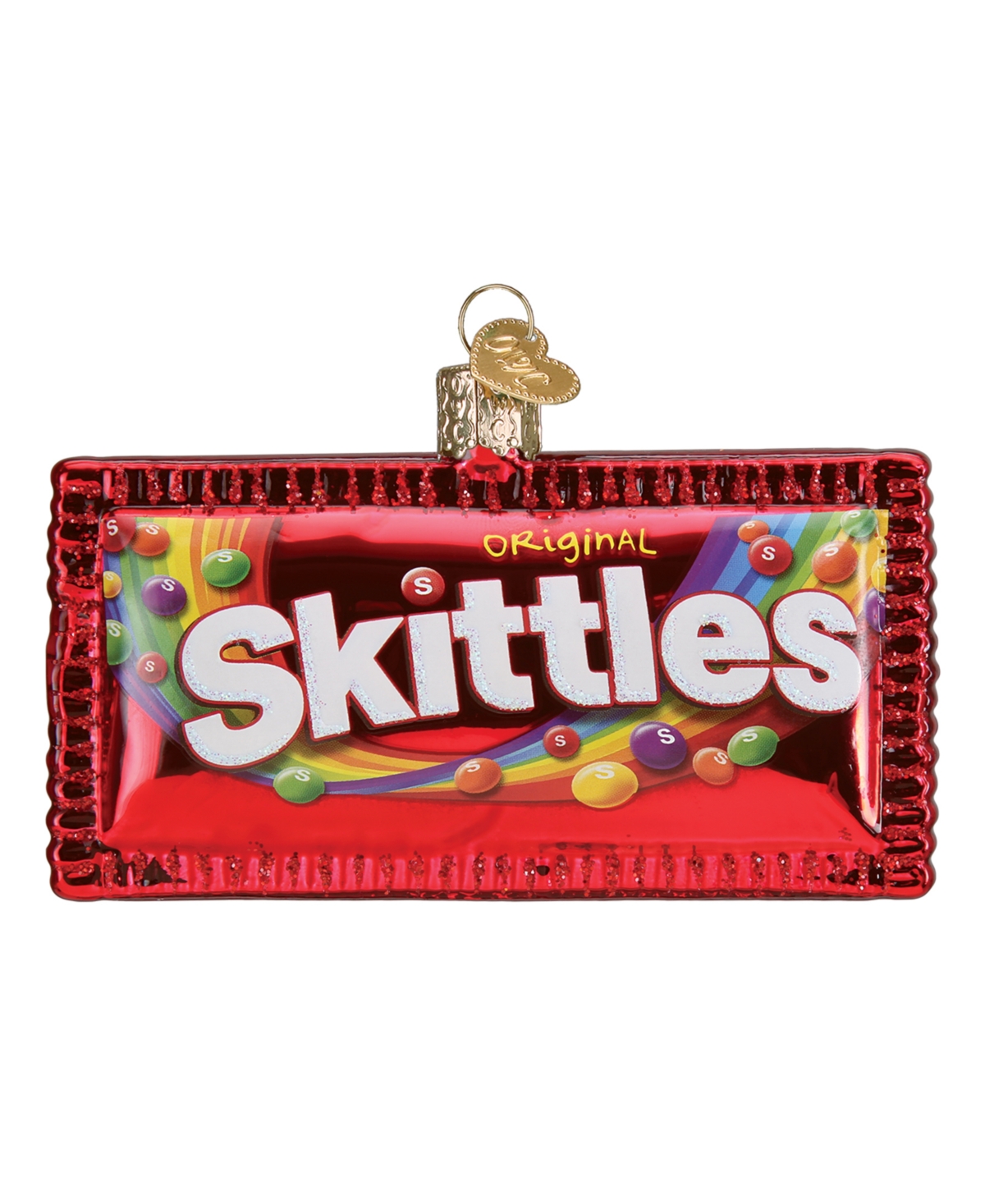 Old World Christmas Skittles Glass Ornament In Red