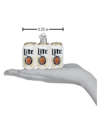 2.28" Adult Beverages Miller Lite Six Pack Beer Ornament