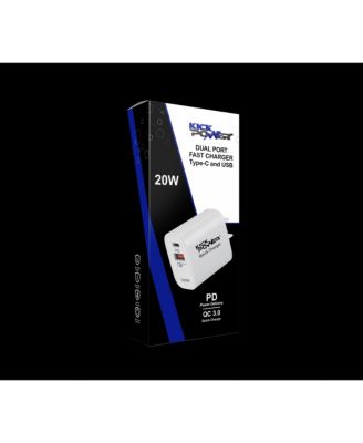 -Wall Charger (PD & USB 20 Watt Dual Port) Quick Charger