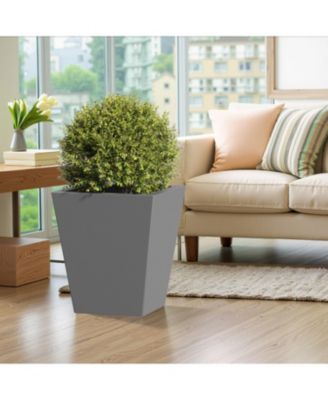 18" Metal Tapered Planter - Outdoor/Indoor Garden Pot