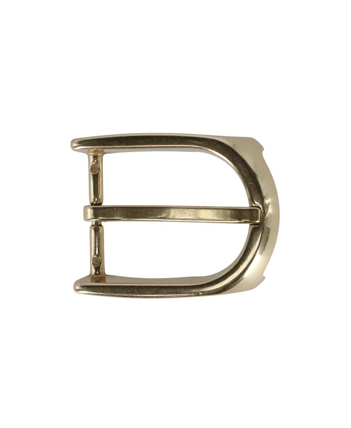 Men's 35mm Italian Solid Brass Substantial Elegance Harness Belt Buckle - Polished brass