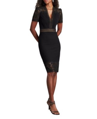 knee length dresses for ladies Jasi Embroidered Illusion Gown  Tadashi Shoji Official Online Boutique