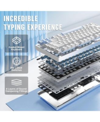 AL75 PRO 75% Wireless Mechanical Gaming Keyboard,Full Aluminum CNC,BT/2.4G/Wired,PBT Keycaps,Gasket Mounted Hot Swap,Custom RGB Backlight, Programmable for Mac/Win(Zero Linear)