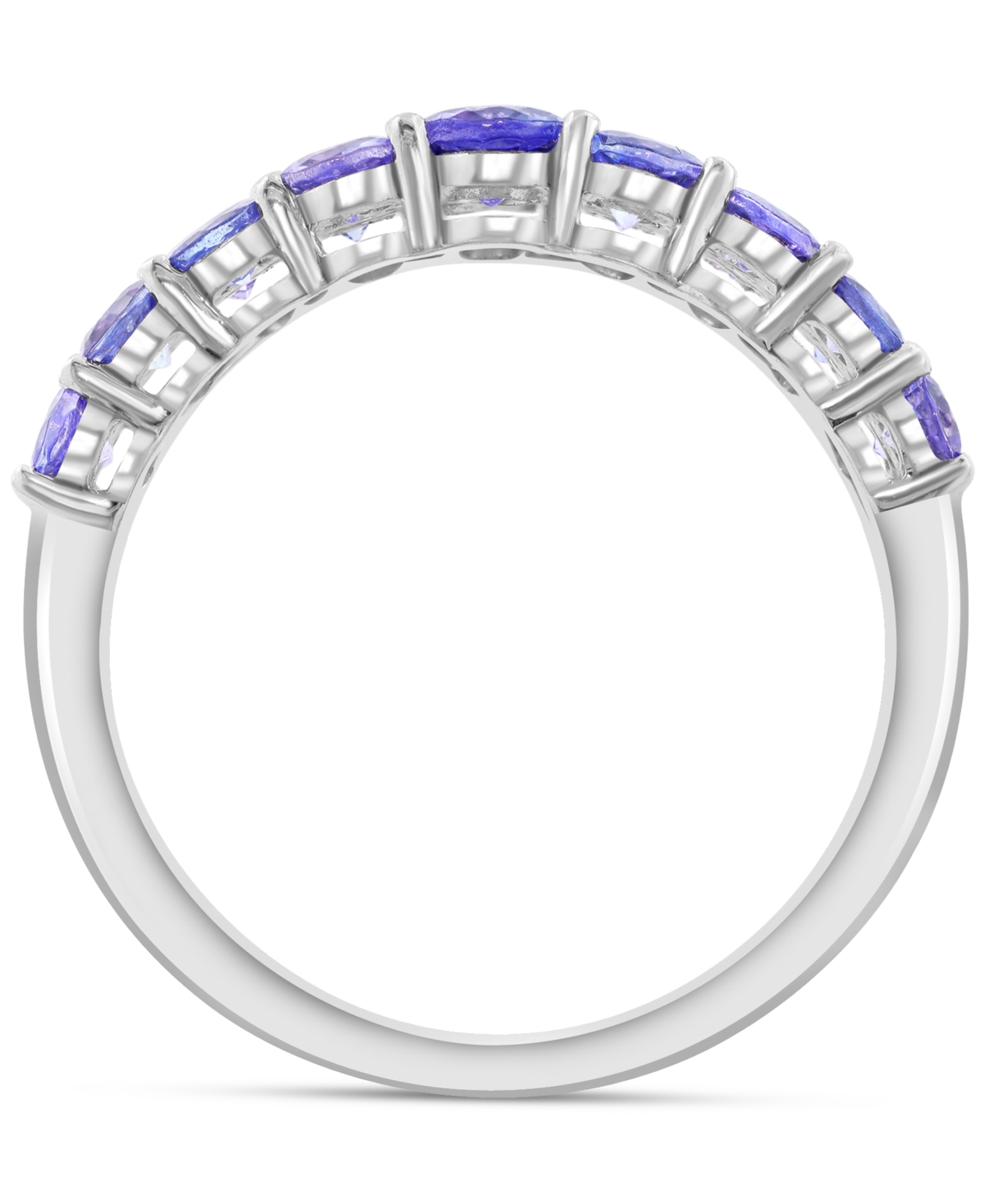 Effy Collection Effy Tanzanite (1-5/8 Ct. T.w.) & Diamond (1/5 Ct. T.w.) Band Ring In 14k White Gold