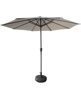 9' Aluminum Patio Umbrella - Tilt & Crank - Gray