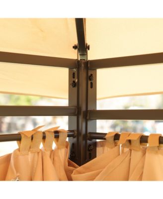 13x10 Outdoor Gazebo Canopy Tent w/ Mosquito Net - Khaki Top