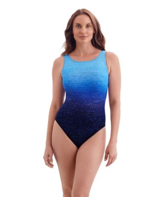 Women's Just Shine Scoopback Highneck Extra Long Torso One-Piece Swimsuit