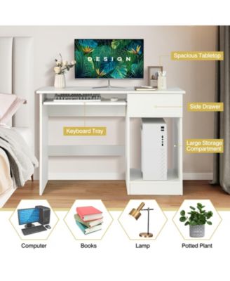 Wooden Computer Desk with CPU Stand