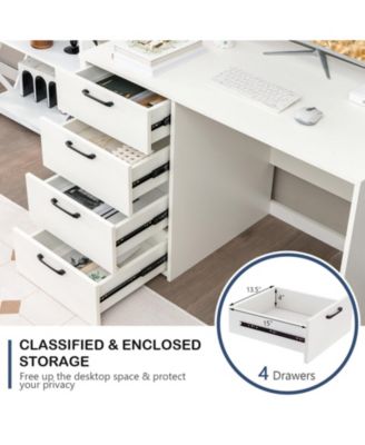 43.5 Inch Computer Desk with 4 Large Drawers