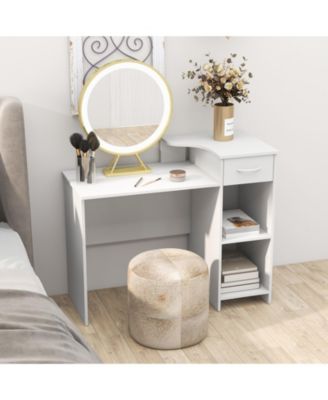 Computer Desk Modern Laptop PC Desk with Adjustable Shelf and Cable Hole