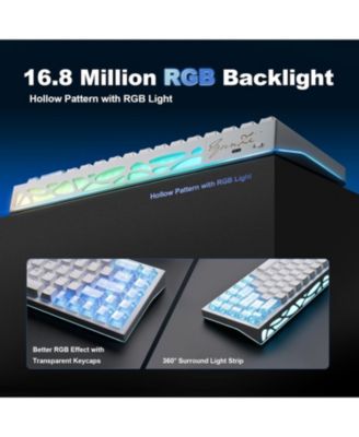 AL65 Wireless Mechanical Keyboard, Full Aluminum CNC,Support QMK/VIA Software Gasket Structure,60% Hot Swappable with RGB Backlit BT/2.4G/USB-C for Mac/Windows(Zero Linear)