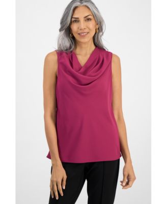 Kasper - Women's Cowlneck Sleeveless Blouse