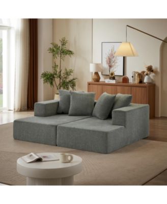 Streamdale Plush Chenille Sectional Sofa with Modern Chaise