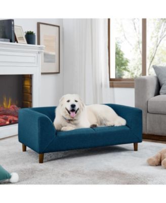 Modern Dog Sofa with Backrest for Medium/Large Dogs - Blue