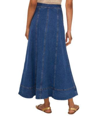 1.STATE Women's Seamed Denim Zip-Back Maxi Skirt - Macy's
