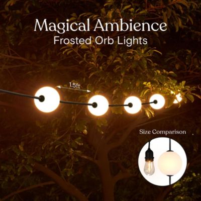 Ambience 30' LED Outdoor Orb String Lights with G100 Bulbs
