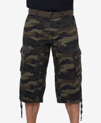 X RAY Big & Tall XRAY Belted Below Knee Long Cargo Shorts