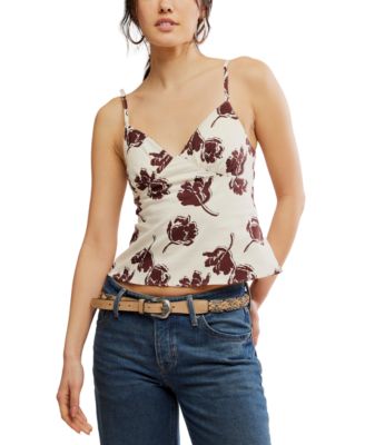 Free People - Women's Susie Printed V-Neck Sleeveless Top