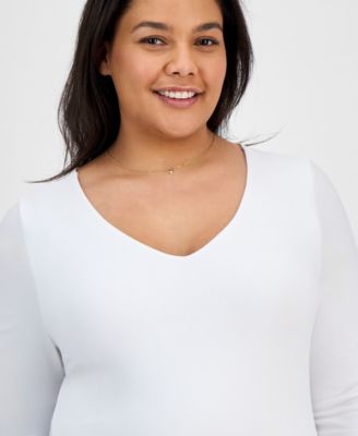Trendy Plus Size Double Layer V-Neck Top