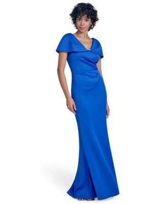 Jessica Howard - Women's V-Neck Cape-Sleeve Gown