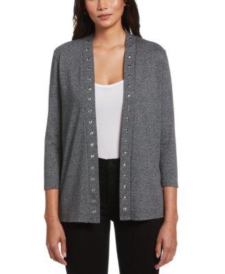 Petite Cardigan Crew Neck Sweater 