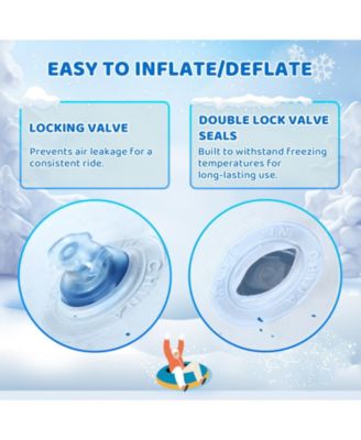 Winter Single Rider Snow Tube, 44" Inflatable Animal Sled, Outdoor Snow Toys with Two Handle