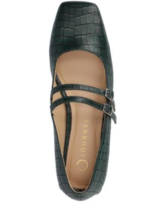Women's Gredah Square Toe Double Strap Mary Jane Flats