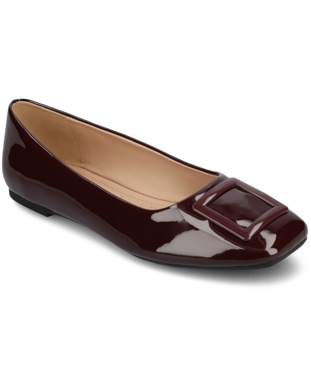 Women's Zimia Buckle Square Toe Ballet Flats - Tan