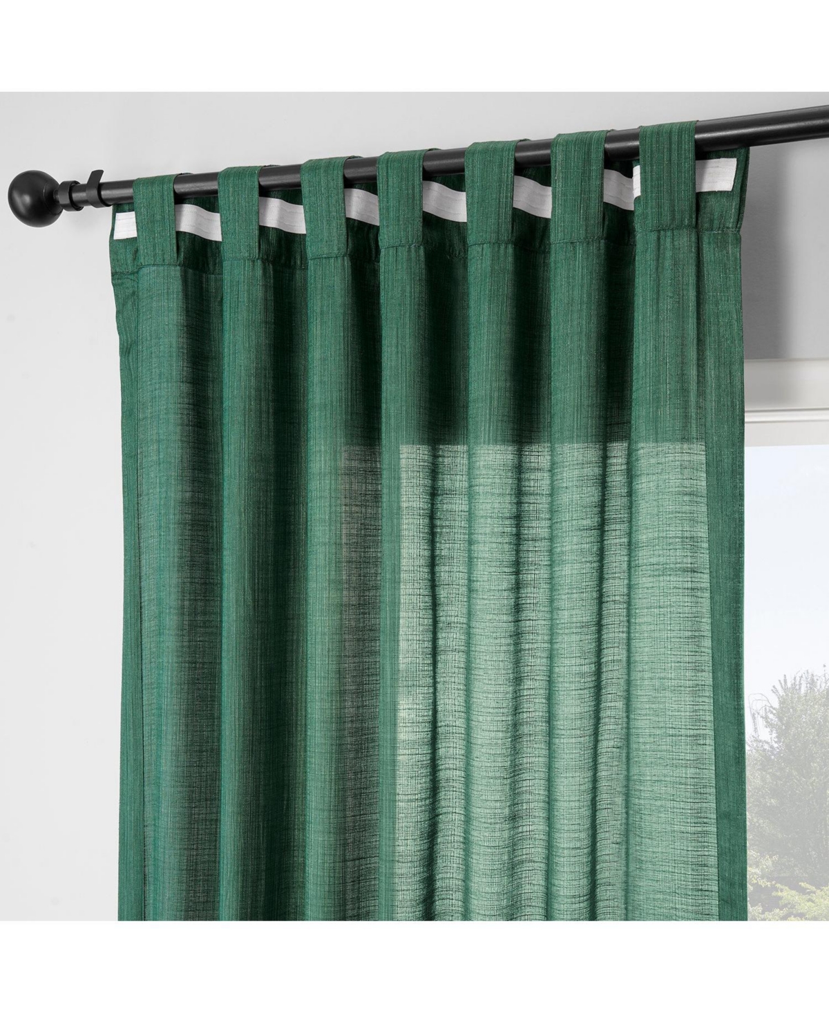 Half Price Drapes Tan Rustic Weave Sheer Linen Curtains (2 Panels) Rod Pocket Window Curtains And Drapes, 50 W X 96 L