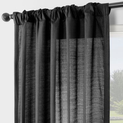 Rustic Weave Linen Curtains (2 Panels) Sheer Window Curtains Panel Set, Rod Pocket Curtains, 50 inches Wide Linen