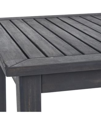 Outdoor Minimalist Acacia Wood Rectangle Bar Table - Dark Gray