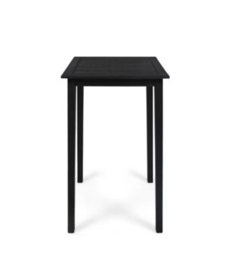 Outdoor Minimalist Acacia Wood Square Bar Table - Dark Gray
