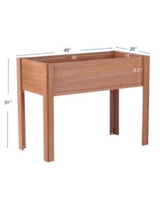 Elevated Wooden Planter Box for Outdoor Gardening