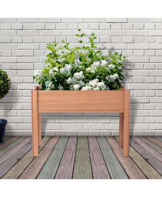 Elevated Wooden Planter Box for Outdoor Gardening
