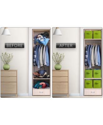 13 Inch Foldable Fabric Storage Cube Bin with Handles- for Organizing Home, Shelves, Nursery, Playroom, Closet and More