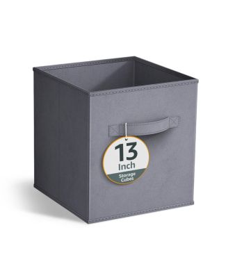 13 Inch Foldable Fabric Storage Cube Bin with Handles- for Organizing Home, Shelves, Nursery, Playroom, Closet and More