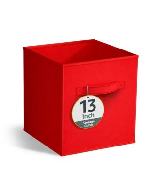 13 Inch Foldable Fabric Storage Cube Bin with Handles- for Organizing Home, Shelves, Nursery, Playroom, Closet and More