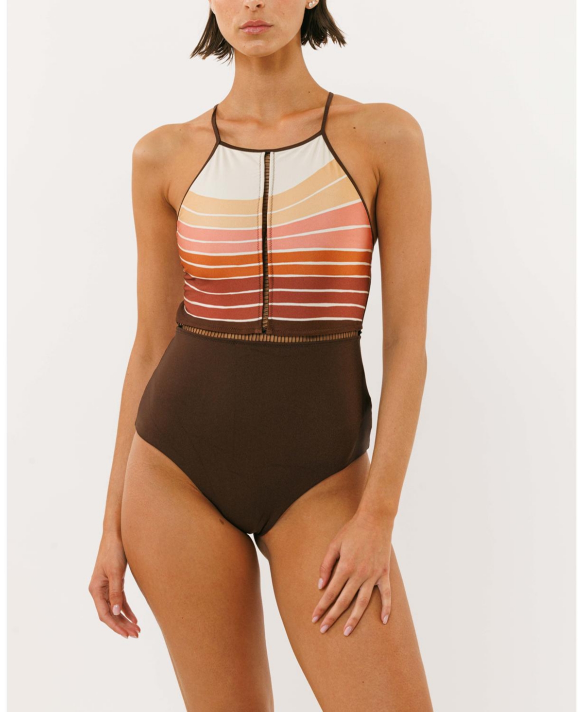Women's Onepiece Blue Whale - Brown sunset