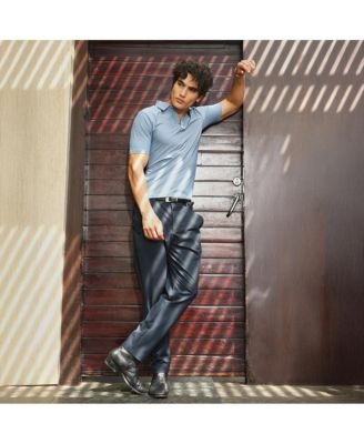 Men's Powder Blue Seamless Solid Polo T-Shirt